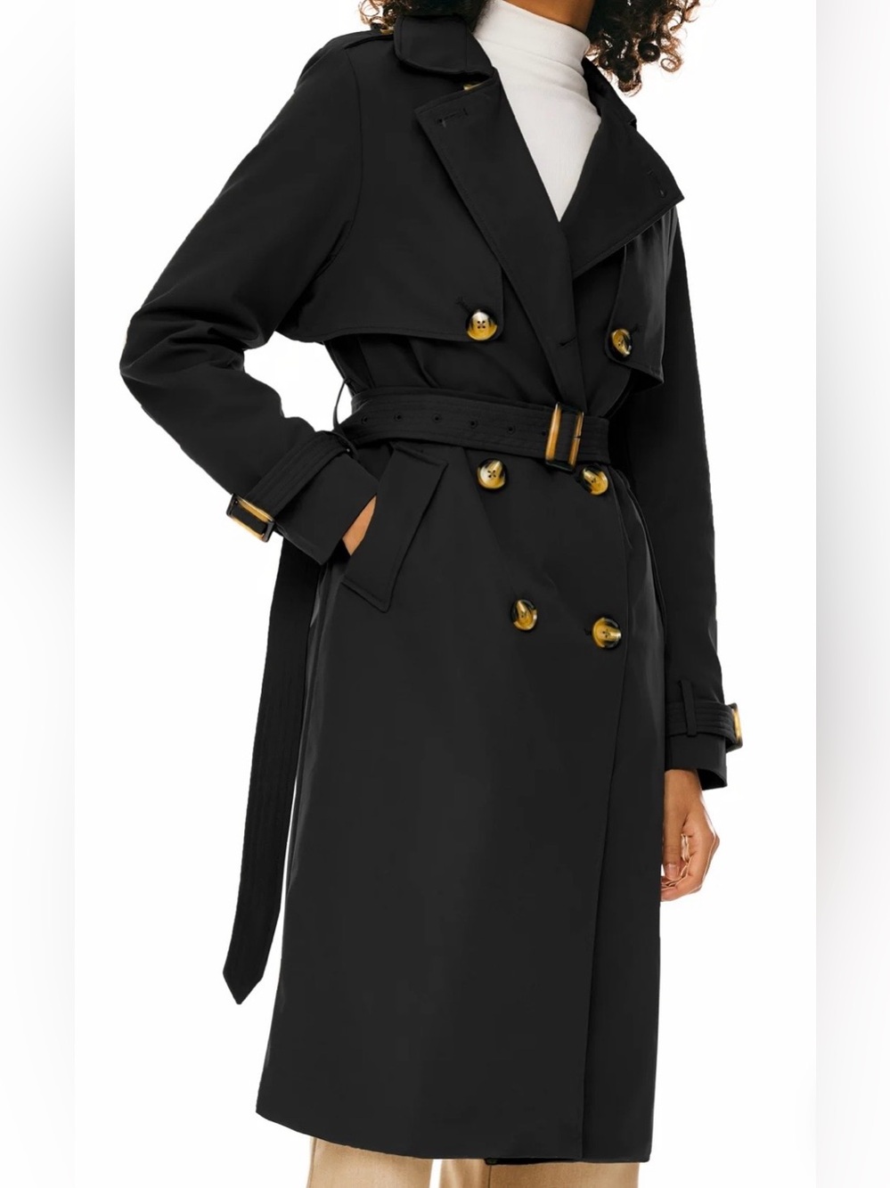 Orolay 3/4 Belted Double-Breasted Hudson Trench Coat-NWT